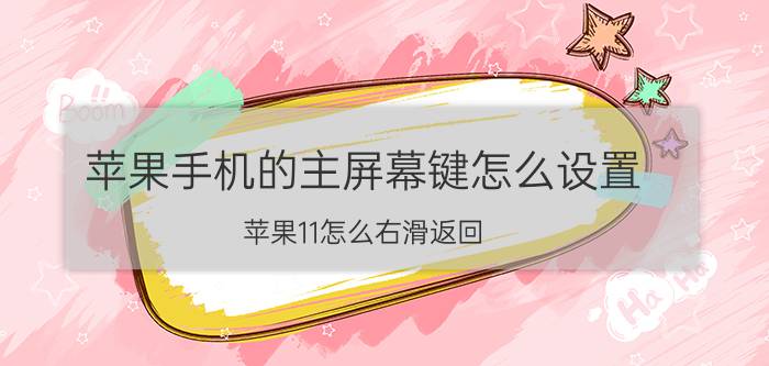 苹果手机的主屏幕键怎么设置 苹果11怎么右滑返回？